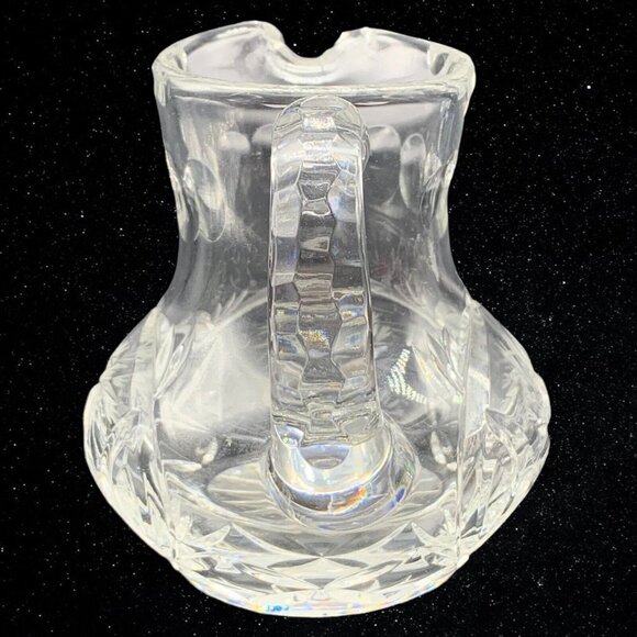 Vintage Clear Cut Crystal Pinwheel Creamer Pitcher 4”T 4.5”W - Picture 6 of 6